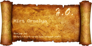 Hirt Orsolya névjegykártya